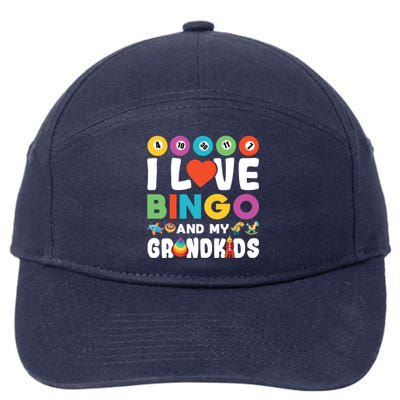 I Love Bingo And My Grand Funny Lucky Gambling Funny Gift 7-Panel Snapback Hat