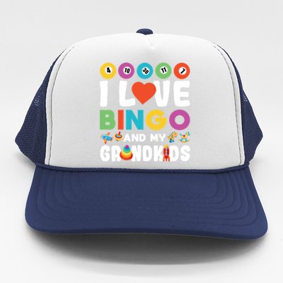 I Love Bingo And My Grand Funny Lucky Gambling Funny Gift Trucker Hat