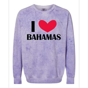 I Love Bahamas Funny Red Heart Love Bahamas Colorblast Crewneck Sweatshirt