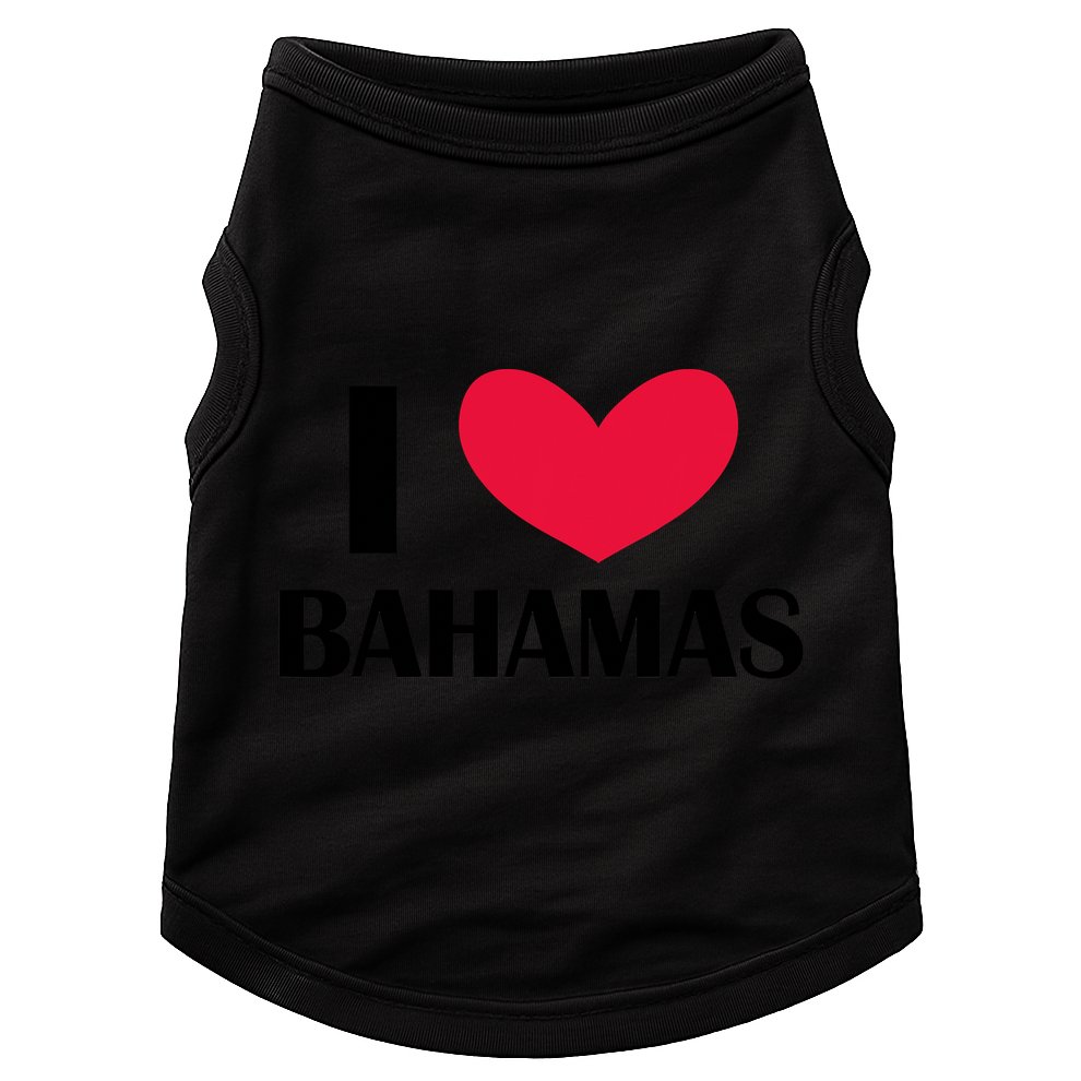I Love Bahamas Funny Red Heart Love Bahamas Doggie Tank