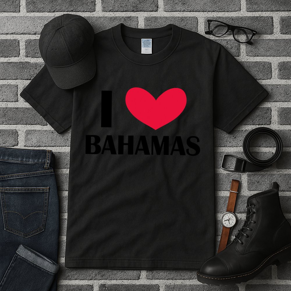 I Love Bahamas Funny Red Heart Love Bahamas Tall T-Shirt