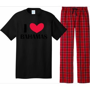 I Love Bahamas Funny Red Heart Love Bahamas Pajama Set