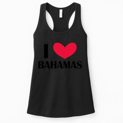 I Love Bahamas Funny Red Heart Love Bahamas Womens Tank Top