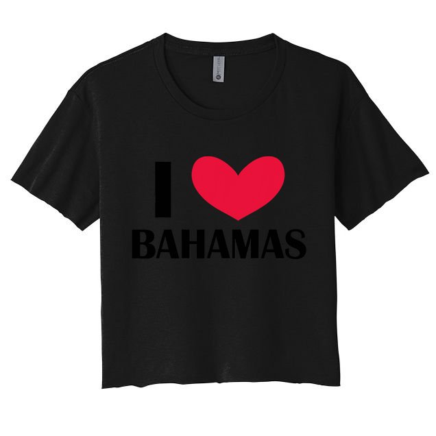 I Love Bahamas Funny Red Heart Love Bahamas Crop Top