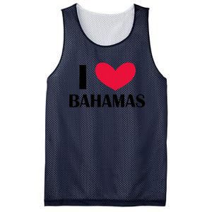 I Love Bahamas Funny Red Heart Love Bahamas Mesh Reversible Basketball Jersey Tank