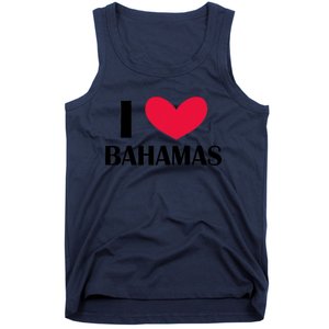 I Love Bahamas Funny Red Heart Love Bahamas Tank Top