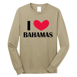 I Love Bahamas Funny Red Heart Love Bahamas Long Sleeve Shirt