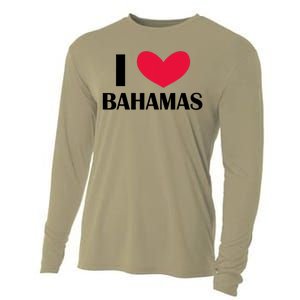 I Love Bahamas Funny Red Heart Love Bahamas Cooling Performance Long Sleeve Crew