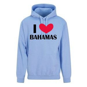 I Love Bahamas Funny Red Heart Love Bahamas Unisex Surf Hoodie