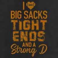 I Love Big Sacks Tight Ends and A Strong D Funny 11oz C Handle Ceramic Mug