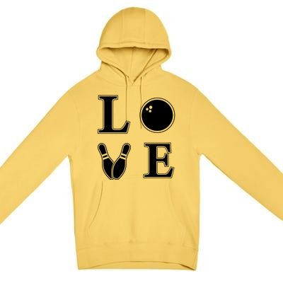 I Love Bowling Life Love To Bowl Bowling Lover Cool Gift Premium Pullover Hoodie