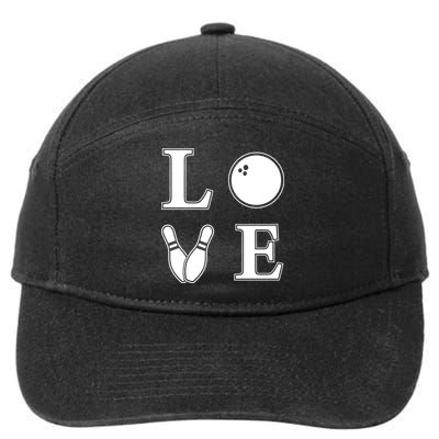 I Love Bowling Life Love To Bowl Bowling Lover Cool Gift 7-Panel Snapback Hat