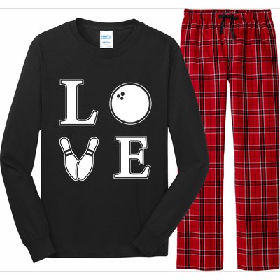 I Love Bowling Life Love To Bowl Bowling Lover Cool Gift Long Sleeve Pajama Set