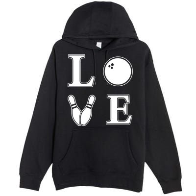 I Love Bowling Life Love To Bowl Bowling Lover Cool Gift Premium Pullover Hoodie