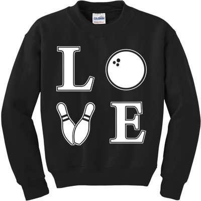 I Love Bowling Life Love To Bowl Bowling Lover Cool Gift Kids Sweatshirt
