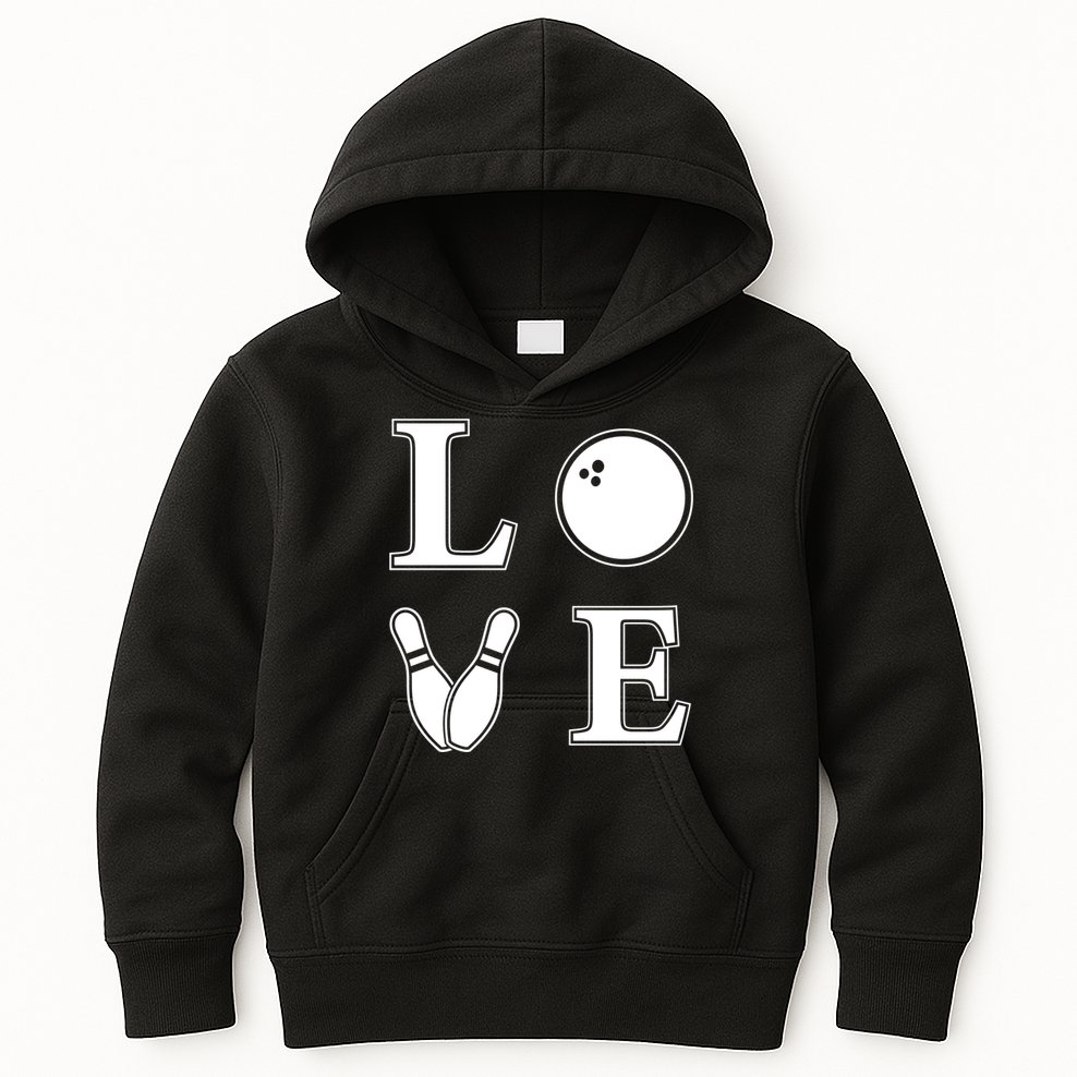 I Love Bowling Life Love To Bowl Bowling Lover Cool Gift Kids Hoodie