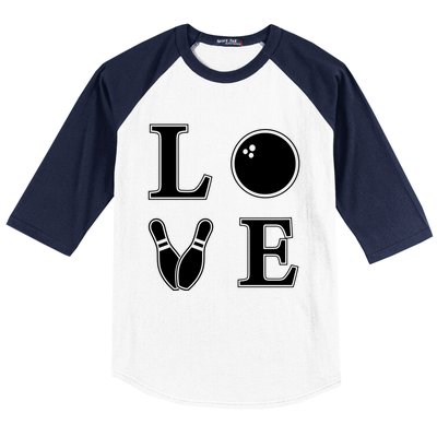 I Love Bowling Life Love To Bowl Bowling Lover Cool Gift Baseball Sleeve Shirt