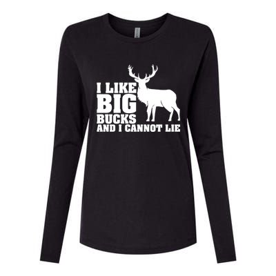 I Like Big Bucks And I Cannot Lie Whitetail Deer Animal White Gift Womens Cotton Relaxed Long Sleeve T-Shirt