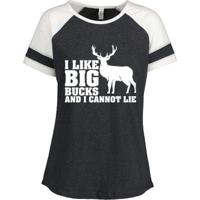 I Like Big Bucks And I Cannot Lie Whitetail Deer Animal White Gift Enza Ladies Jersey Colorblock Tee