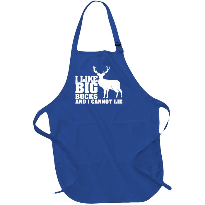 I Like Big Bucks And I Cannot Lie Whitetail Deer Animal White Gift Full-Length Apron With Pockets