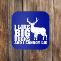 I Like Big Bucks And I Cannot Lie Whitetail Deer Animal White Gift Coaster