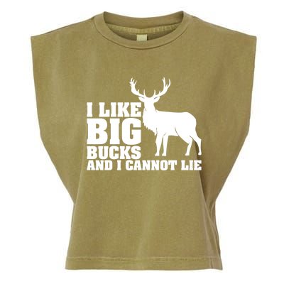 I Like Big Bucks And I Cannot Lie Whitetail Deer Animal White Gift Garment-Dyed Women's Muscle Tee