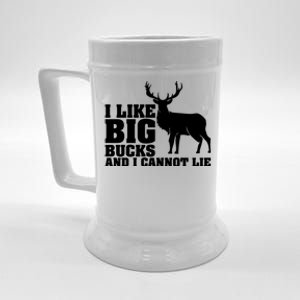 I Like Big Bucks And I Cannot Lie Whitetail Deer Animal White Gift Beer Stein