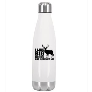 I Like Big Bucks And I Cannot Lie Whitetail Deer Animal White Gift Stainless Steel Insulated Water Bottle