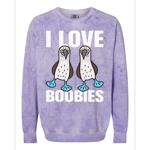 I Love Boobies Bluefooted Boobie Bird Funny Colorblast Crewneck Sweatshirt