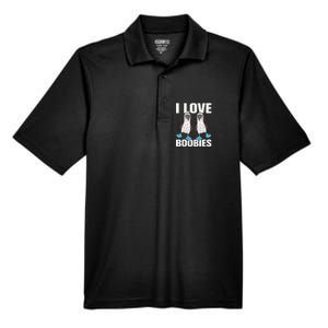 I Love Boobies Bluefooted Boobie Bird Funny Men's Origin Performance Pique Polo