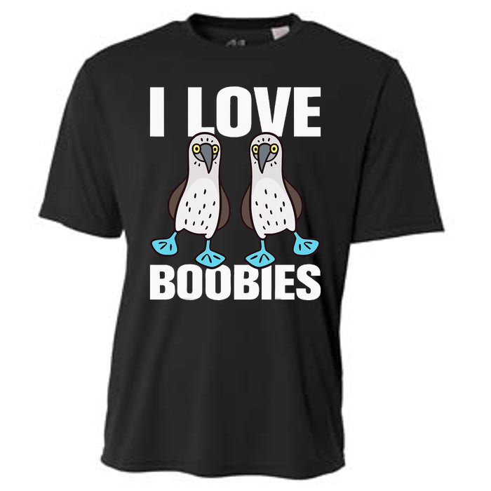 I Love Boobies Bluefooted Boobie Bird Funny Cooling Performance Crew T-Shirt