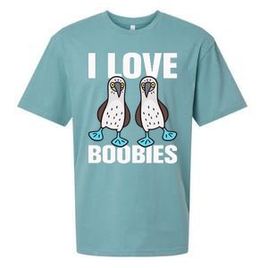 I Love Boobies Bluefooted Boobie Bird Funny Sueded Cloud Jersey T-Shirt