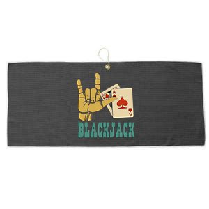 I Love Blackjack Lucky Gambling Gift Large Microfiber Waffle Golf Towel