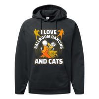 I Love Ballroom Dancing & Cats Kitty Cat Swing Latin Gift Performance Fleece Hoodie