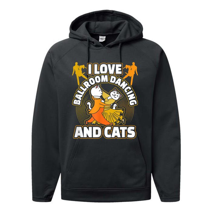 I Love Ballroom Dancing & Cats Kitty Cat Swing Latin Gift Performance Fleece Hoodie