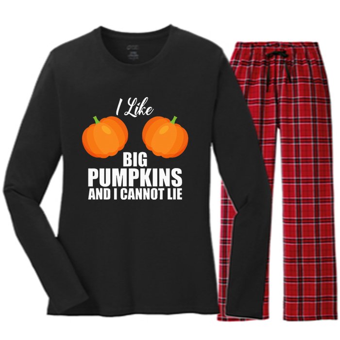 I Like Big Pumpkins And I Cannot Lie Women's Long Sleeve Flannel Pajama Set 