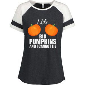 I Like Big Pumpkins And I Cannot Lie Enza Ladies Jersey Colorblock Tee