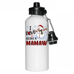 I Love Being A Mamaw Cute Hearts Snowflakes Snow Funny Gift Cute Gift Aluminum Water Bottle