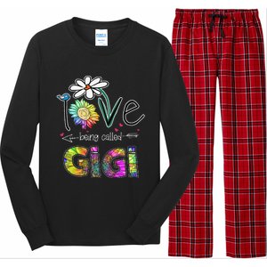 I Love Being Called Gigi Daisy Sunflower Mother's Day Gifts Long Sleeve Pajama Set