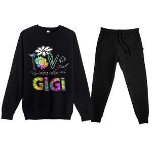 I Love Being Called Gigi Daisy Sunflower Mother's Day Gifts Premium Crewneck Sweatsuit Set