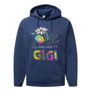 I Love Being Called Gigi Daisy Sunflower Mother's Day Gifts Performance Fleece Hoodie