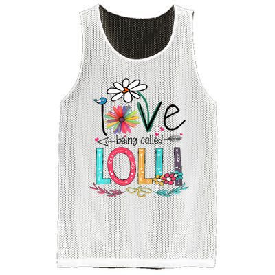 I Love Being Called Lolli Sunflower Mothers Day Mesh Reversible Basketball Jersey Tank