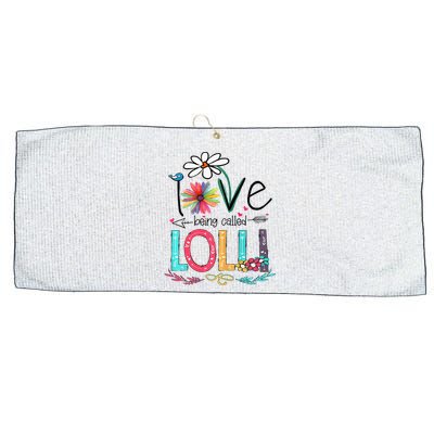 I Love Being Called Lolli Sunflower Mothers Day Large Microfiber Waffle Golf Towel