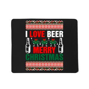 I Love Beer Merry Christmas Mousepad