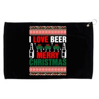 I Love Beer Merry Christmas Grommeted Golf Towel