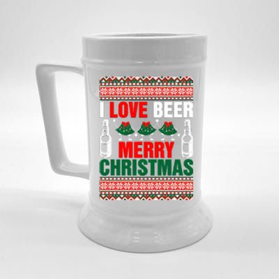 I Love Beer Merry Christmas Beer Stein