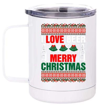 I Love Beer Merry Christmas 12 oz Stainless Steel Tumbler Cup