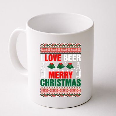 I Love Beer Merry Christmas Coffee Mug