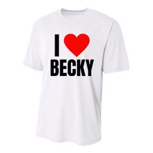 I Love Becky Name Personalized Women Heart BFF Friend Youth Performance Sprint T-Shirt