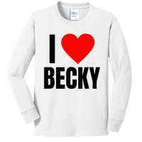 I Love Becky Name Personalized Women Heart BFF Friend Kids Long Sleeve Shirt